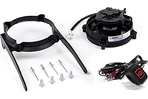 EXTREME PARTS EXED® Parts - Ventilador de radiador SPAL original y kit de montaje para KTM y Husqvarna, con interruptor LED de encendido/apagado impermeable, modelos de moto de cross de 2004 a 2016, 2 y 4 tiempos