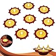 BONZELLA 16 Pcs Water Sensor Diya Lights Electric Flameless & Smokeless LED Diyas Warm Ambient Tea Light Candles for Home Mandir Decoration, Diwali Deepam Festival, Christmas New Year (Pack of 16)