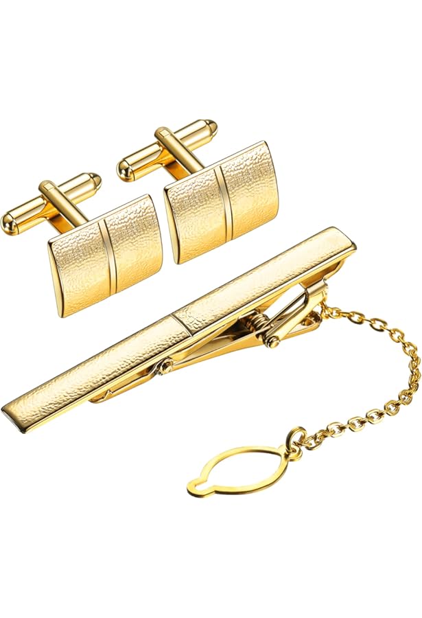 Pince à Cravate En Alliage Gravé Pour Homme - Fermoir En Laiton Doré