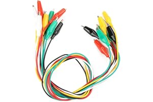 YWBL-WH 10 szt. podwójnie zakończonych szczypce krokodylkowe 50 cm sznurki testowe kabel klips do testowania średnica drutu 2,5 mm czerwony czarny biały żółty zielony