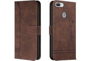 QIWEIQING Funda Compatible con Huawei P Smart 2018, Funda Libro Protectora con Carcasa de TPU, Soporte Plegable, Ranura para Tarjeta, Funda de Cuero PU para Huawei Honor 9 Lite Brown HX