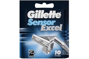 Gillette Sensor Excel 5 Blade Razor Blades, 10 Packs for Men