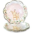 Kate Aspen Woodland Baby 7 in. Premium Decorative Paper Plates (350 GSM weight -Set of 16) | Party Supplies - Pink,28584NA