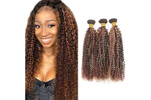 HeioWuio 430 Curly Wave Human Hair 3 Bundles Hair Extensions 20 22 24 Inch