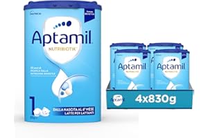 DANONE NUTRICIA SOCIETÀ BENEFIT APTAMIL Nutribiotik 1 - Latte per lattanti in polvere dalla Nascita al 6° mese - Confezione 3320 grammi (4 da 830g)