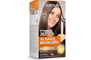 Kativa - Kit lisciante brasiliano (cheratina) con olio di argan e acido ialuronico | Trattamento Lisciante Professionale a Casa - Durata Fino a 12 Settimane - Facile da Applicare | 1 pezzo