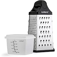 Lantana Cheese Grater with Container – Hand held Grater/Slicer/Zester. 6 Essential Kitchen Functions for Coarse, Medium, Fine
