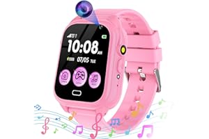 Ruopoem Kids Smart Watch - Smart Watch for Kids with 26 Games Pedometer, Boys Girls Smart Watches with Camera Music Video Flashlight Alarm, Kids Birthday Toys Gifts for Children 3-12, PINK