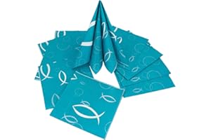 Oblique Unique® 20 Fisch Servietten Kommunion Taufe Konfirmation Weihnachten Türkis Taufdeko Deko Tischdeko