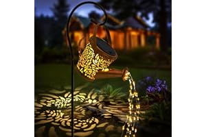 Carastek Lampes Solaires Extérieur Arrosoir Avec Guirlandes Lumineuses Décoration de Jardin Lanterne Solaire Décorative Métal pour L'extérieur pour Jardin Patio Passerelle (Roses)