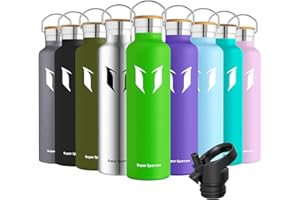 Super Sparrow Borraccia Termica - Bottiglia Termica Senza Perdite - 350ml/500ml/620ml/750ml/1L - Senza BPA Borracce Bambini - Per Scuola, Sport, Campeggio, Palestra, Ciclismo - Con 2 Tappi