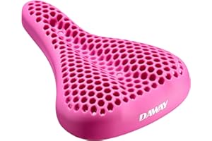 DAWAY Housse de siège de vélo d'exercice Confortable - C6 Large Coussin de Selle de vélo rembourré en Mousse à mémoire Souple pour Femme Homme, adapté pour Peloton, VTT, vélos d'intérieur d'extérieur