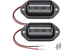 Xnourney 2PCS LED Eclairage Plaque Immatriculation, 12V/24V DC imperméable à l'eau 6SMD LED Feu de plaque d'immatriculation, plaque immatriculation moto,Convient pour camion SUV remorque van RV bateau
