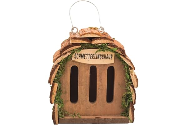 GARDIGO® Maison à Papillons à Suspendre | Hôtel à Insectes pour Le Jardin et la Terrasse | Abris pour Papillons & Chenilles | Refuge Naturel pour Nicher et Hiverner | Bois Non Traité