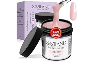 Saviland 100g Rosa Chiaro Builder Gels Unghie: 3.53oz Capacità Gel Ricostruzione Unghie Gel Unghie Ricostruzione Nail Estensione Nail Art Manicure Starter UV Nail Gel per Unghie Professionale Home DIY