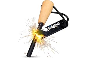 NEDIT Feuerstahl Outdoor - Feuerstein - Feuerstein - Set 7 in 1 - Traditioneller Feuerstarter für Outdoor und Bushcraft - Einfach und Effektiv Multifunktionswerkzeug-Schaber