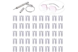 YouU 1,4/1,5/1,6 mm je 50 Stück Randloses Brillenzubehör Brillenreparaturwerkzeug für Brillenreparaturteile Und ein Mini-Schraubendreher（Gesamt 151 Stück）