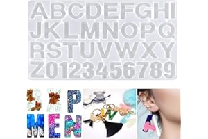 MISS GOOD Letters Silicone Moulds 3D Numbers Alphabet Epoxy Resin Moulds Jewelry Pendant Making Mold Women's Earring Molds for Wedding Baby Shower Birthday Handmade Women Girls Gifts Craft DIY