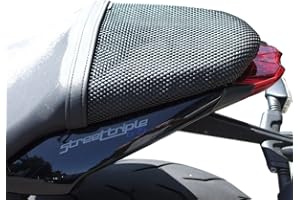 TRIBOSEAT Housse de Siège Passager Antidérapante pour Moto, Compatible avec Triumph Street Triple/Street Triple R (2013-2017), Empêche de Glisser, Réduit la Fatigue, Améliore la Stabilité