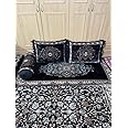 Luxury Product Arabic/Turkish/Afghani Floor Seating Sofa Couch,Floor Cushions,Arab Majlis sofa (Black1)