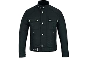 Gallanto Long Men's Waxed Jacket – Wax Cotton Motorcycle Jacket for Men, Versatile All-Year-Round Wear, Adjustable Fit Waterproof Weather Protection Jacket for Bikers