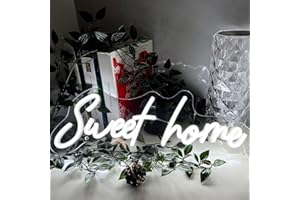 My Little Present Enseigne Lumineuse Néon Led, 14 messages clé en main, alimentée par USB pour Décoration Interieur Chambre Maison Appartement (Sweet Home Blanc)