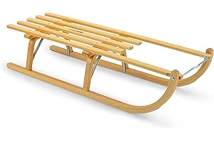 ‎FÜNDIG Davoser Holzschlitten mit Schlittenseil - Rodelschlitten - Rodeln - Schlitten - Rodel - Davoser - Sledge - Bob - Winterspaß - Wintersport