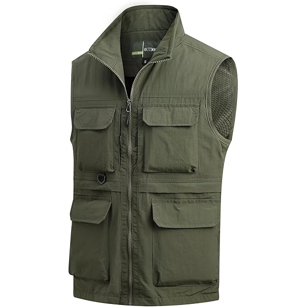 Generic Safari-Weste, Sommer, Multifunktionale Weste Freizeit, Outdoor, Angeln, Reise, Arbeitsweste, Schnelle, Leichte, Atmungsaktive Jacke