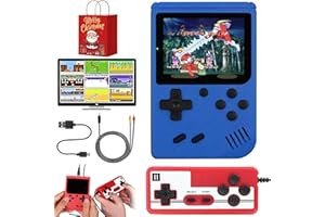 HOIDOKLY TinyTendo - Tiny Tendo 400 Games, Tinytendo Handheld Games Console, Portable Retro Video Game Console with Game Controller, GameTendo 400 in 1 Game Console, Support 2 Players Play on TV (Blue)