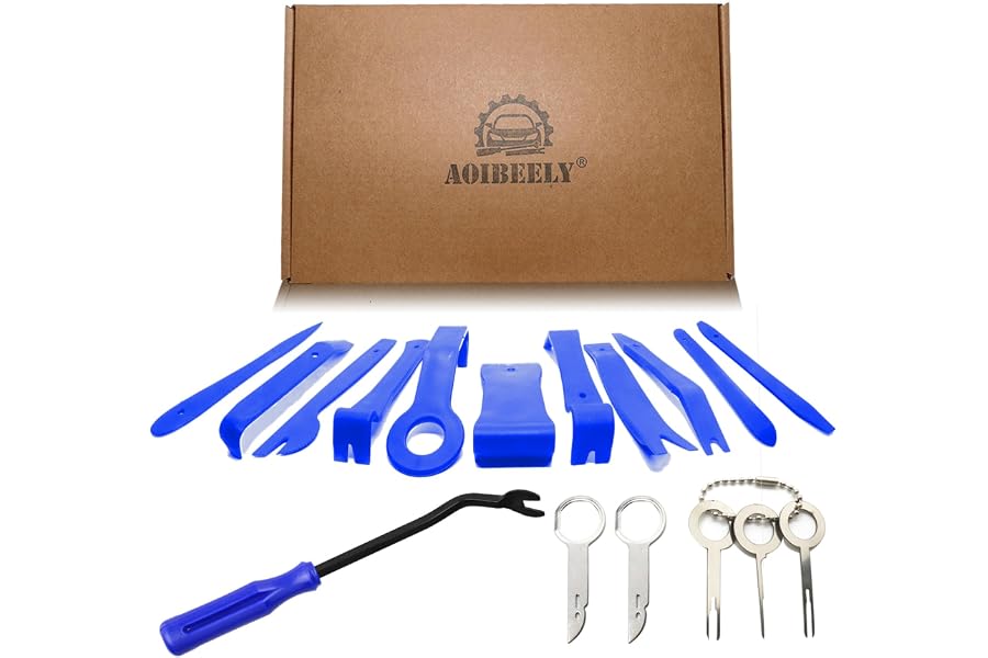 Herramientas Coche kit Desmontaje Coche: 17 Piezas Palancas de Plastico para Coche Herramienta de Desmontaje de Plástico