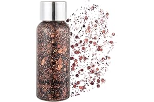 GL-Turelifes Lentejuelas de sirena con purpurina líquida, sombra de ojos, gel para el cuerpo, festival, purpurina, cosméticos, para el pelo, maquillaje de larga duración, brillo de 30 g (07# bronce)