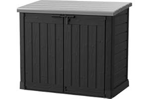 EIDER Koll Living Gartenbox Mülltonnenbox Gerätebox Schuppen für 2X 240 Liter Mülltonnen - 100% schimmelfrei durch Belüftung - Modell 2024