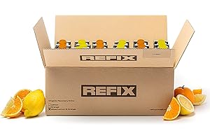 Bebida de Recuperación REFIX – Base Agua del Mar, Baja en Calorías, Orgánica, Sin Azúcar Añadido, Vegana, Electrolitos y Sales Minerales Naturales del Mar - Limón y Naranja - Pack de 24 Tetrapack