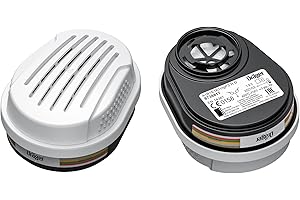 Dräger X-plore A1B1E1K1 Hg P3 RD Bayonet Filters | 2 Replacement Filter Cartridges Suitable for Chemical Face Mask Respirators X-plore 3300, 5500 | Protection Against Toxic Fumes, Vapours