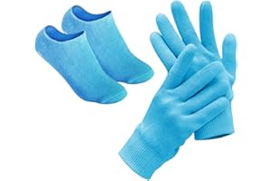 Pinkiou Moisturising Socks and Gloves Gel Inner Use for Cracked Foot Hands (Blue)