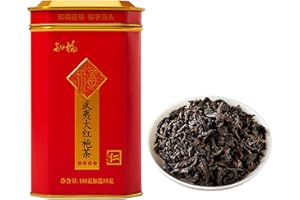JECTSE Da Hong Pao Té Oolong, 116 G China Big Red Robe, Rock Tea Té Oolong Fragancia Fuerte Hojas Sueltas Secas, Té Chino Wu Long de Alta Montaña con Recipiente Delicado