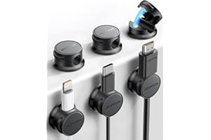 JOYROOM 6 sztuk klipsów do kabli, organizer magnetyczny, do zarządzania kabel, samoprzylepny, na biurko, stolik nocny