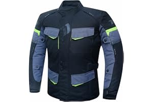 DEGEND TRAVEL MAN | Chaqueta Moto Hombre con Protecciones [ Hombros y Codos ] Impermeable Tipo Trail + Forro Invierno Extraíble - Homologado