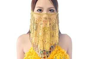 Best Dance pour femme Belly Dance Face Voile avec perles Prune Voile