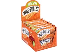WafFULLS! Salted Caramel Waffles (12x 50g) - Soft Waffle Sandwich Breakfast Snacks Ready to Eat Snack for Kids Adults Salted Caramel Chocolate Bars Individually Wrapped Snacks Bulk Christmas Gifts