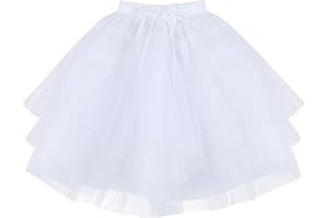 iiniim Enfant Fille Jupon sous Jupe Court Années 50 Vintage Rockabilly Petticoat Crinoline Tulle Net Tutu Jupe Danse Ballet Underskirt Battente Retro 3 Couches