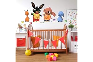 kina - B_R0006 Adesivi Murali Bambino Ecologici e Anallergici Soffice Effetto Tessuto Riposizionabile Bing Cartoon Flop Pando Sula Decorazione Muro Neonato Cameretta Asilo Nido Carta da Parati Adesiva