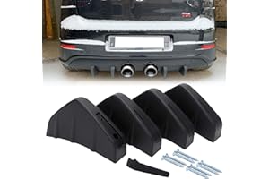 JMTBNO 4 Pezzi Paraurti Posteriore per Auto Diffusore a Labbro Universale Pinna di Squalo Nero Paraurti Posteriore Spoiler Diffusore Ala Splitter Anti-Urto Protezione Decorazione Accessori