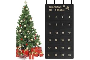 AsyinXson Weihnachts-Adventskalender 2024,Adventskalender Zum BefüLlen Stoff Mit 24 Taschen Für,Weihnachten Kalender,Adventskalender Wandteppich HäNgend Zum Wand,Für Kinder Selbstbefüllen