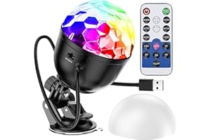 memzuoix Stylish Disco Lights with 6 Colors,Sound Activated Party Lights USB Recharger with Standard Disco Ball Light for Christmas Xmas Halloween Wedding Home Club Bar(3.19'' Mini Size)