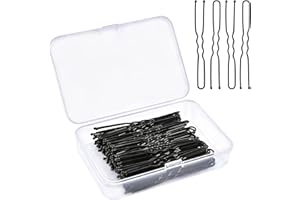 JEWAN Epingle a Cheveux, 150PCS Epingle Cheveux Femme, Métal Forme de U Pince Chignon, Pince à Cheveux, Bobby Pins Kit pour Femmes Filles et Salon de Coiffure (Noir)