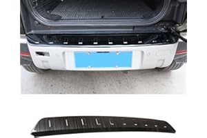 DIYUCAR 304 Stainless Steel Anti-Scratch External Rear Bumper Guard Plate Trim Tail Trunk for LR Defender 110 2020 2021 Car Accessories (Black)