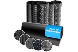 ‎KARAT KARAT Gummimatte Meterware - Gummiläufer in vielen Strukturen - Antirutschmatte - Noppenmatte - Bodenmatte - Tränenblech - Bodenbelag (SBR-Gummi - 2mm, 120 x 100 cm)