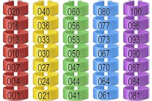 GANKE 100 Anillos de Identificación para Piernas de Pollo, Patos y Ganso - Bandas de Aves de Corral (5 Colores, 18 mm)