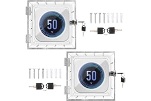 Yallmie 2Pcs Thermostat Lock Box with Key, Thermostat Cover with Lock Thermostat Guard, Thermostat Protector Cover Clear Square Thermostat Lock, Fits Thermostats Smaller Than 4.72X5.62X1.77In (2pcs)